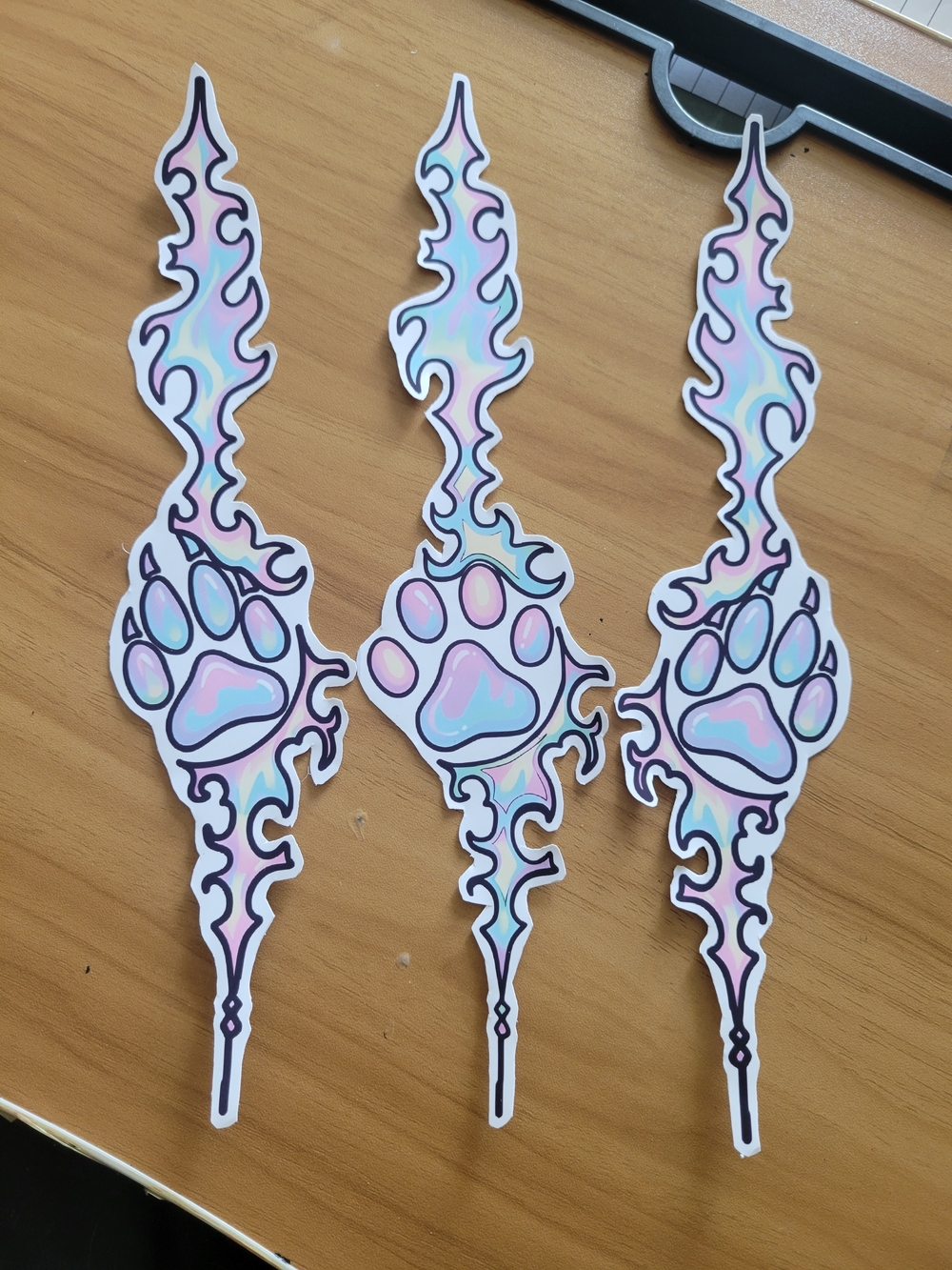 🖤NEW🖤 Iridescent Pastel Paw Flame Sticker Set